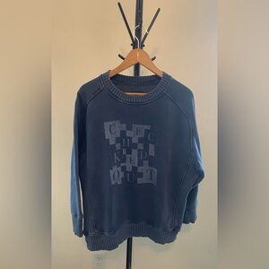 aerie - Checked Out blue crewneck sweatshirt.  Size XS
